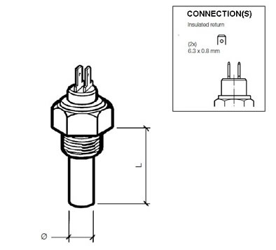 Oil temperature sender 150°C